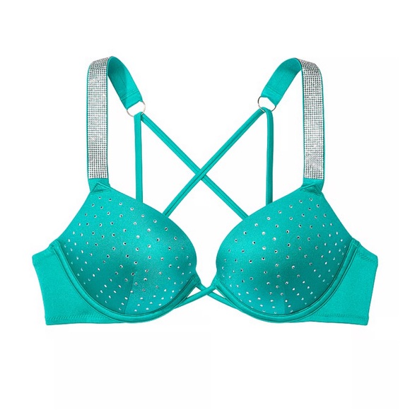 NEW 38C/XL VICTORIA'S SECRET SWIM Shine Strap Bombshell Push-Up SET - Picture 10 of 12